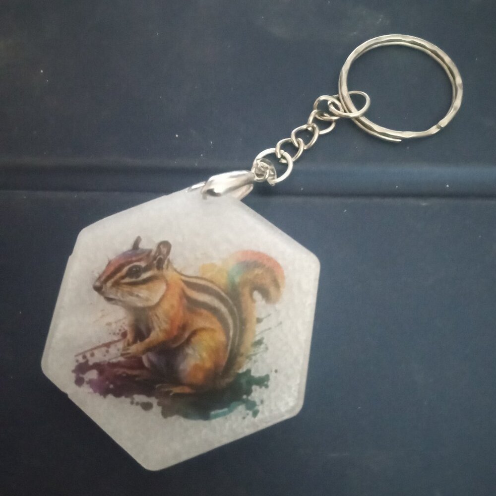 Handmade Chipmunk Keychain